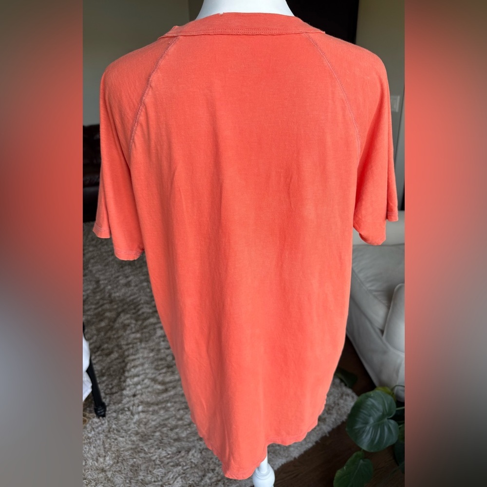 Aerie XS Boyfriend Coral Short Sleeve Oversized Tee - Picture 3 of 6